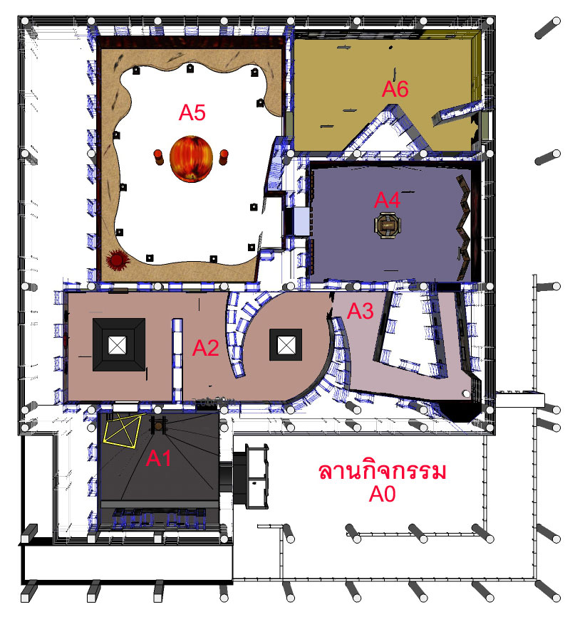 แผนผังห้องโซนบาป มีทั้งหมด 6 ห้อง