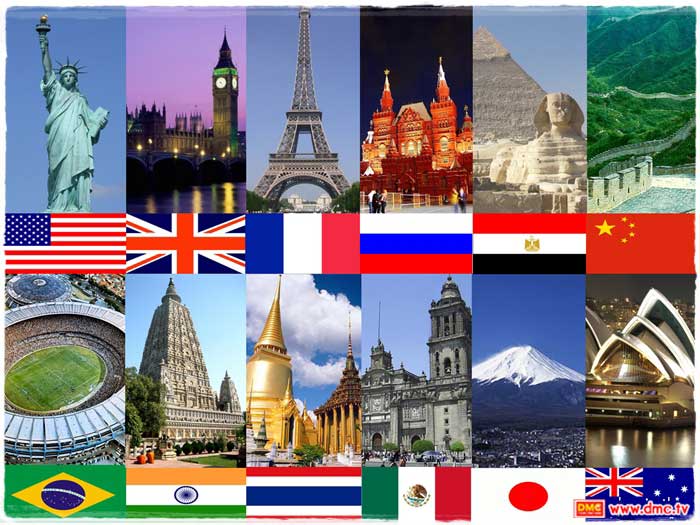 นิทรรศการหลากหลายจาก  208 ประเทศทั่วโลก พร้อมด้วยธงนานาชาติ