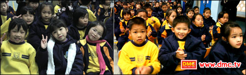 เด็กนักเรียนโรงเรียนหลิงยิง Ling Ying เข้าร่วมร้องเพลงอย่างสนุกสนาน