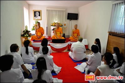  Listen to his teaching: attentively listening to Dhamma teaching of the true monk.
