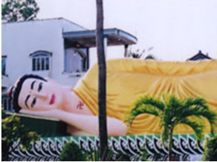 พระพุทธรูปปางไสยยาสน์ที่ใหญ่ที่สุดใน Dong Thap