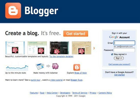 Blogspot  แพลทฟอร์มสำหรับการเขียน blog จาก Google